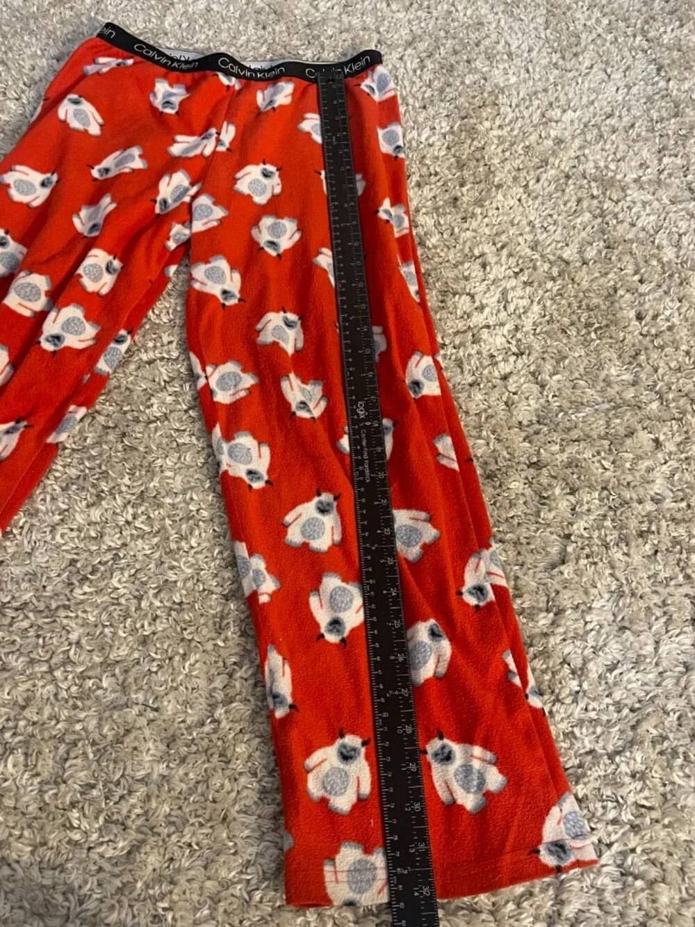 Calvin Klein Kids 10/12 Red Yeti Fleece Pajama Pants